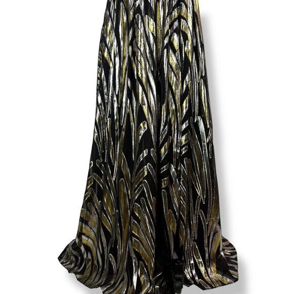 New w/Tags RAMY BROOK NEW YORK silk metallic JessieAnn Goddess gown dress - Picture 14 of 17